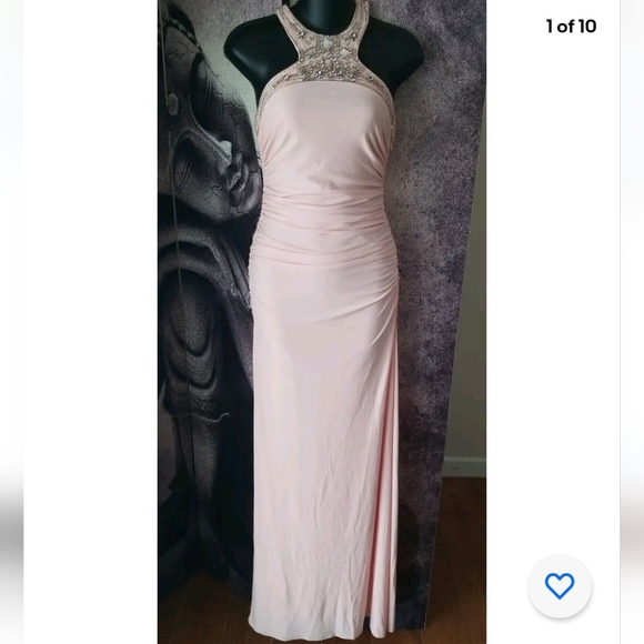CACHE Beaded Women's Ruched Racerback Sleeveless Maxi Evening Dress Size 0‎ - Picture 1 of 11
